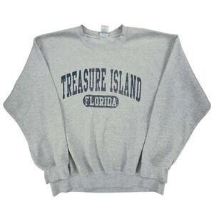 Vintage Treasure Island Florida Sweatshirt Gildan Heavy‎ Blend Gray Large